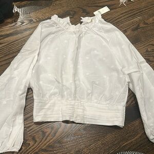 Anthropologie white linen top, size 6